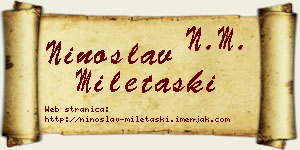 Ninoslav Miletaški vizit kartica